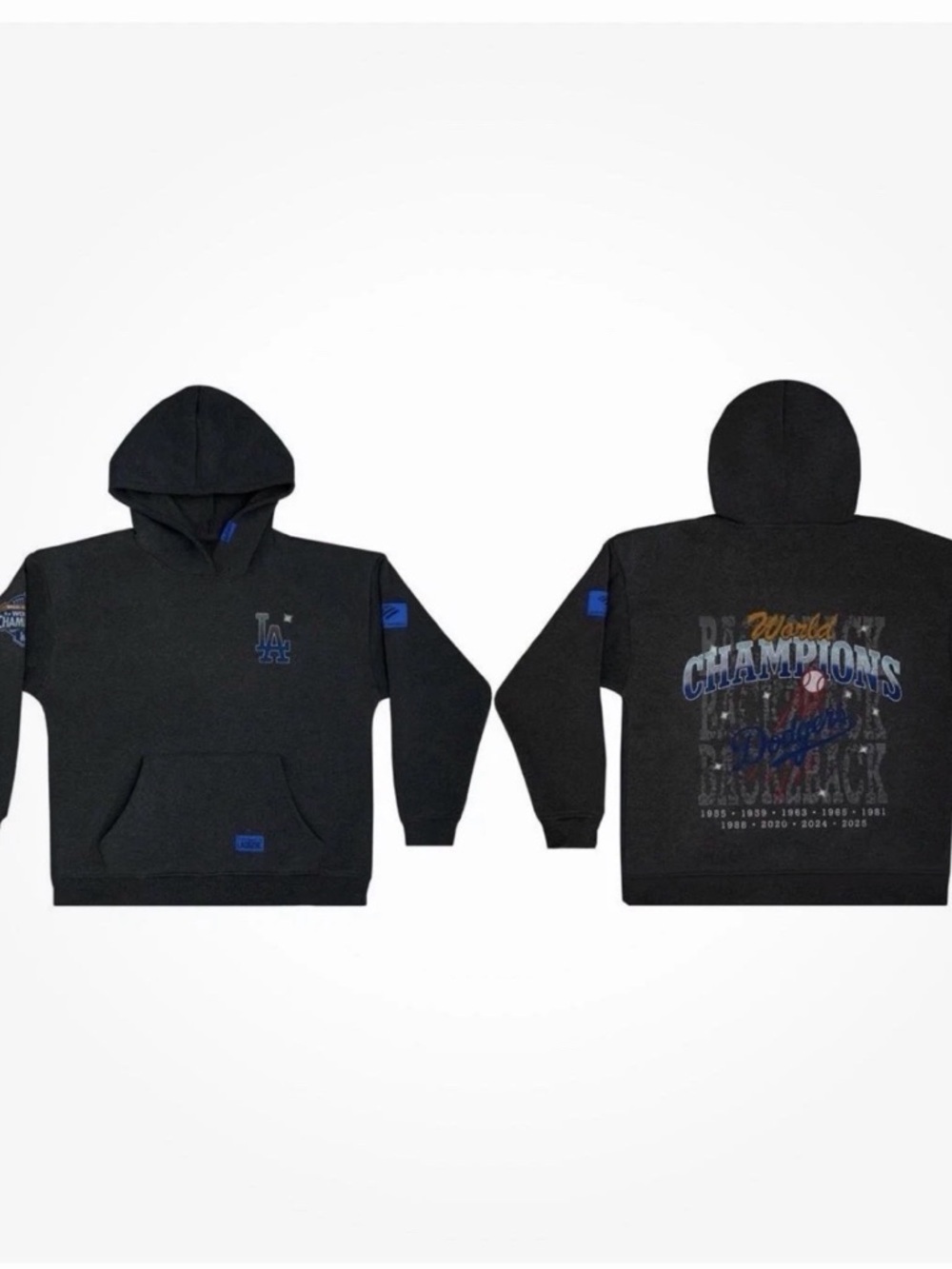Los Angeles Dodgers Back to Back Champions Hoodie XL 3/30 Stadium Giveaway